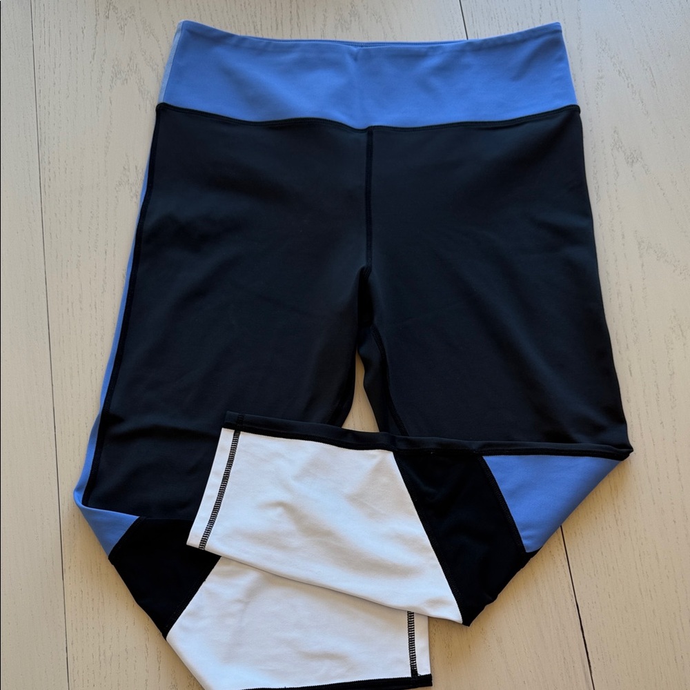 ZYIA Women's Colorblock Leggings - Black, Blue, and White